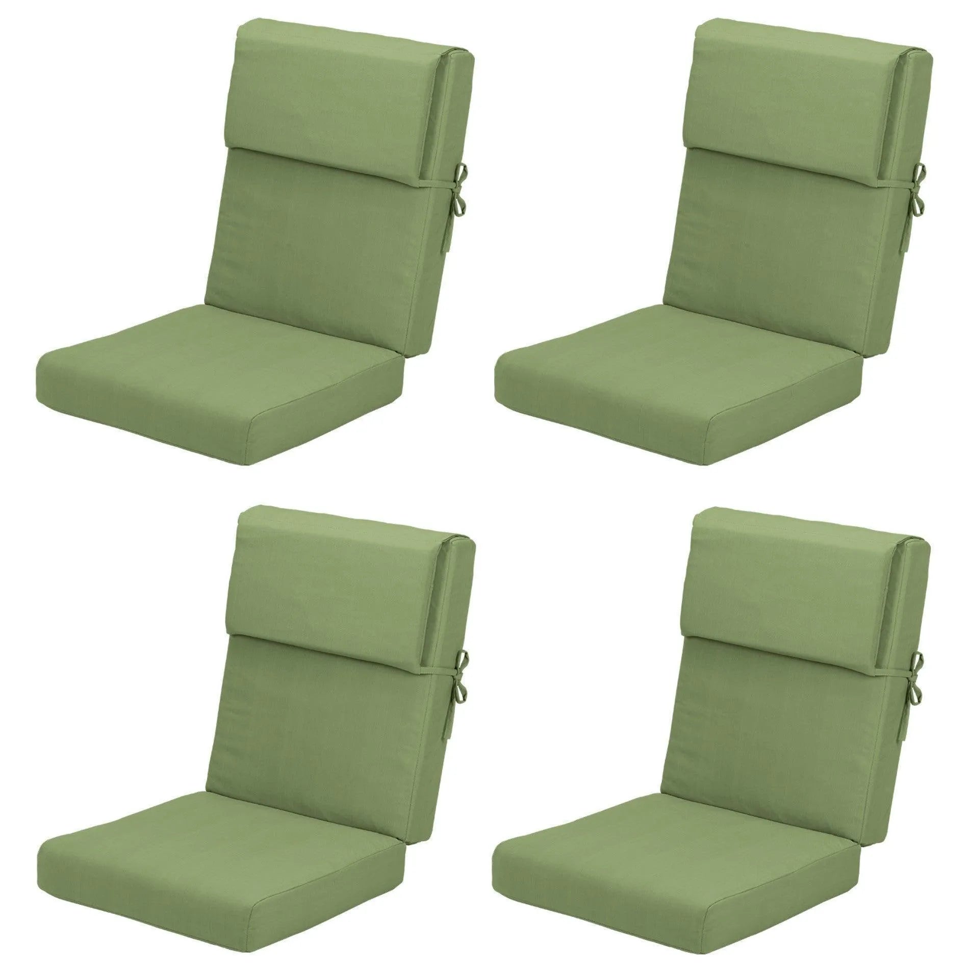 45x22x4 inch High Back Chair Cushions Set of 4 - Green - Aoodor